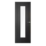 Black Monaco Laminated Glazed Pre-Finished Internal Door Wooden Timber